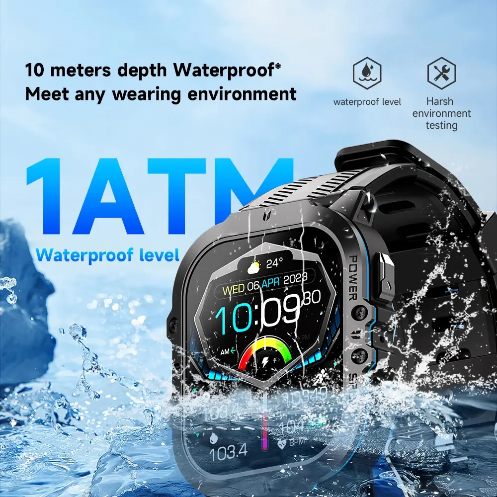 MISIRUN C26 Smartwatch: 100+ Trybów Sportowych, Bluetooth, AMOLED 1.96", Wodoodporny ⌚